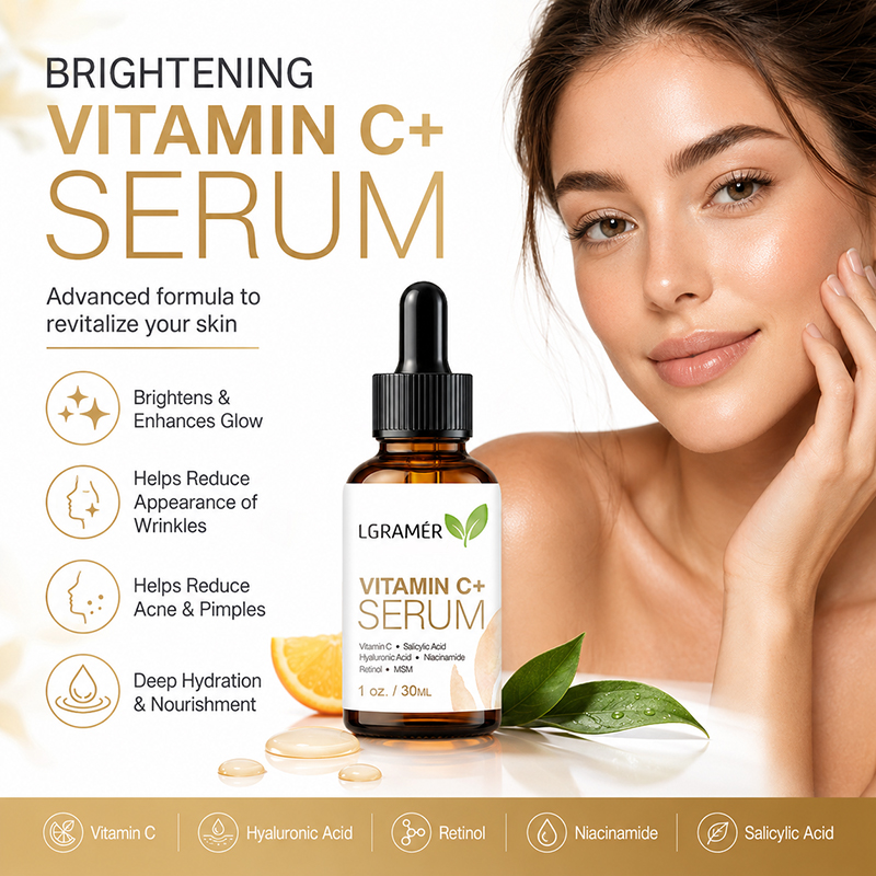 Hyaluronic Acid Serum - Vitamin C+ Facial Serum With Hyaluronic