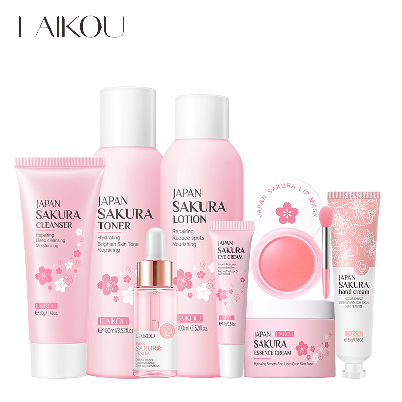 Hyaluronic Acid Serum - LAIKOU 8Pcs Sakura Facial Skin Care