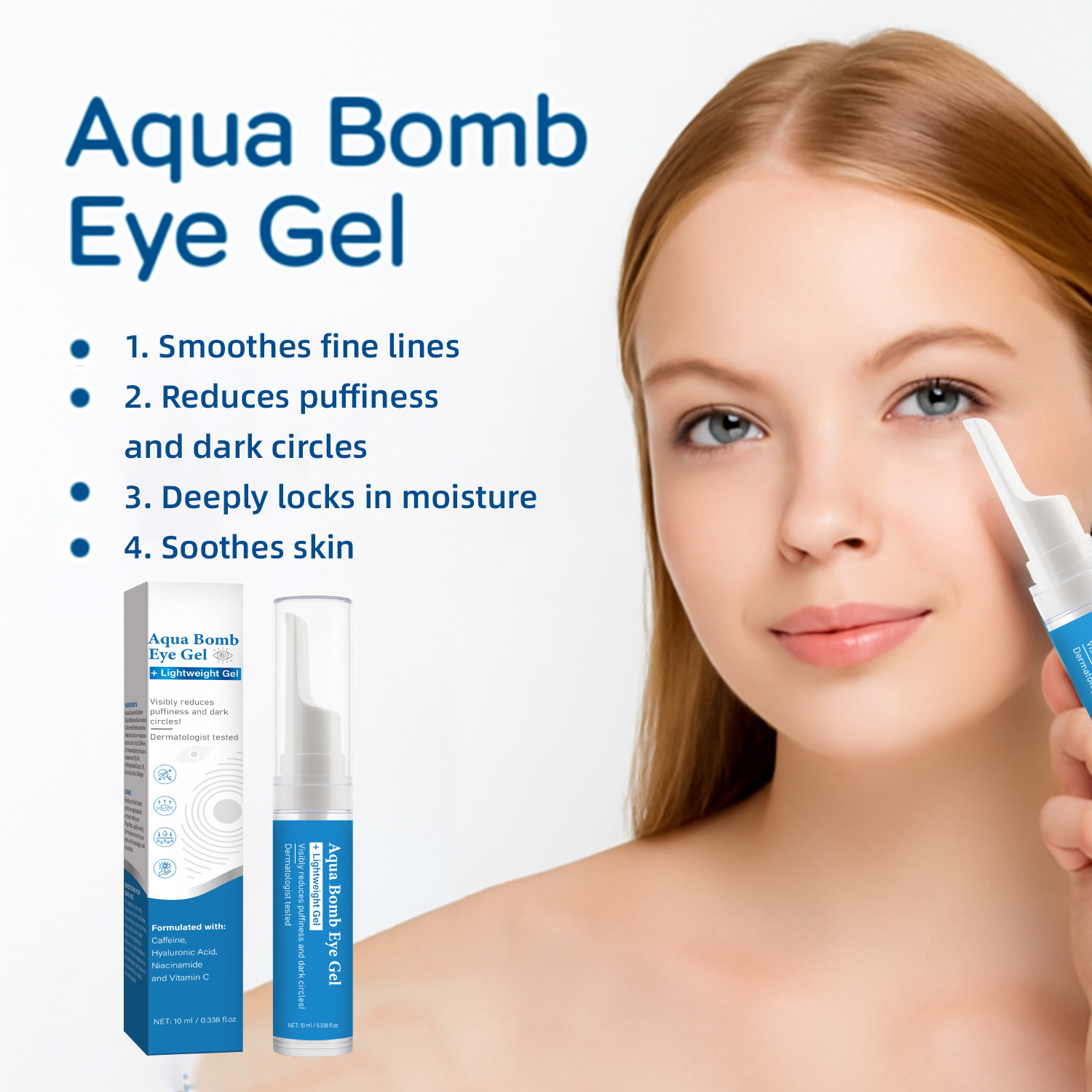 Aqua Cooling Eye Gel Caffeine  - Hyaluronic Acid Serum 评论和价格