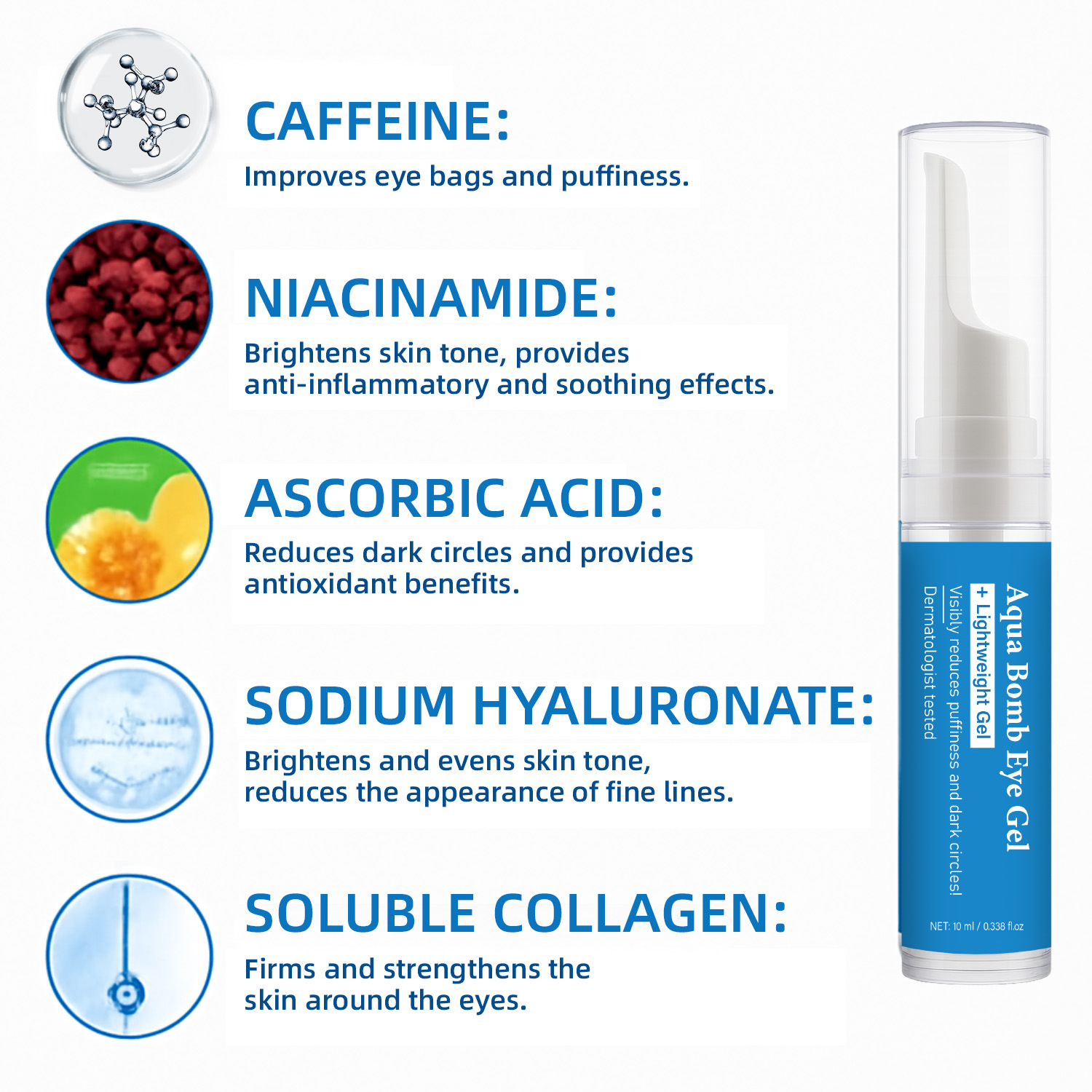 Aqua Cooling Eye Gel Caffeine  - Hyaluronic Acid Serum 评论和价格